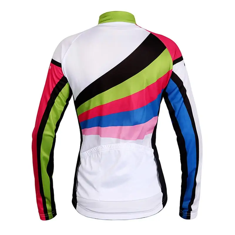 WOSAWE Lady Women 2019 Cycling Bicycle Jersey Tops Shirt Long Sleeve Riding Bike Full Zipper Maillot Ciclismo Bike Jersey