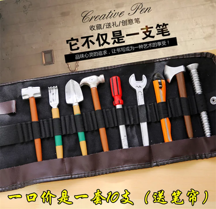 

Creative stationery resin realistic tool pen modeling ballpoint pen axe screw wrench 10pcs/lot
