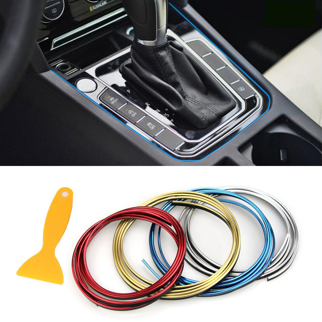UNIVERSAL 5M CAR DIY Moulding Trim Interior Exterior Dashboard Edge Protection Decoration Strip Line Chrome Styling Accessories