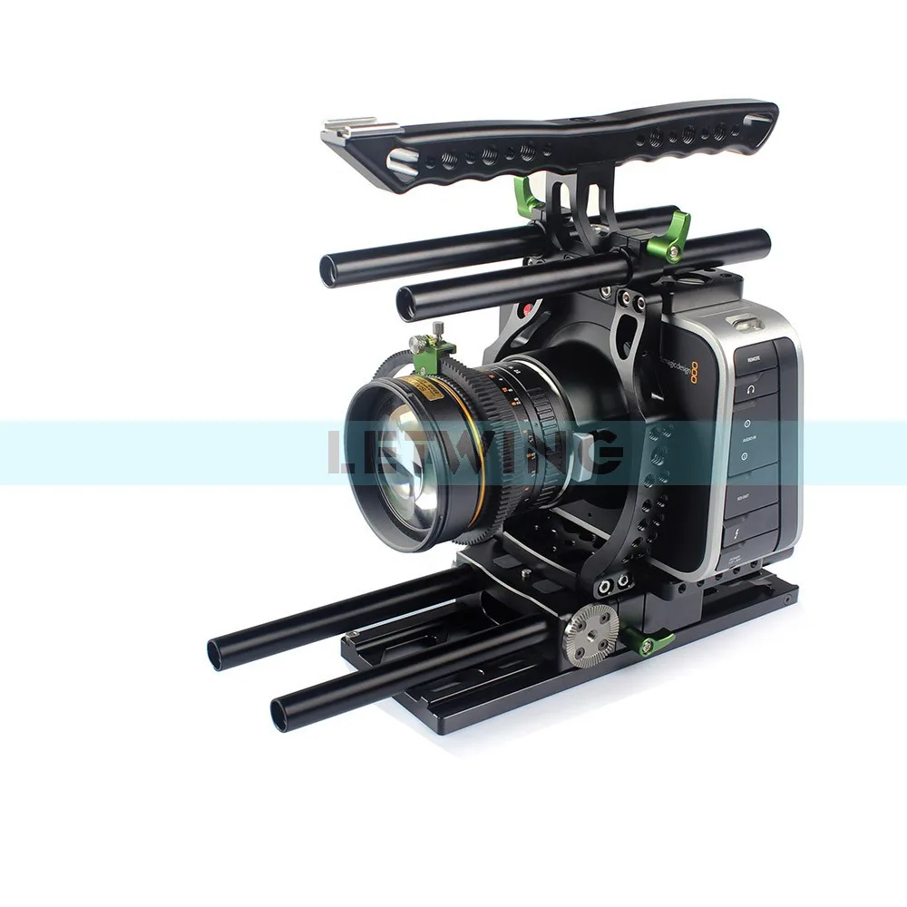 Lanparte камера blackmagic реечная оснастка корзины BMCC каркас для цифровой зеркальной камеры с пластина ласточкин хвост ручка со штангой 15 мм шарнирное сочлененное крепление