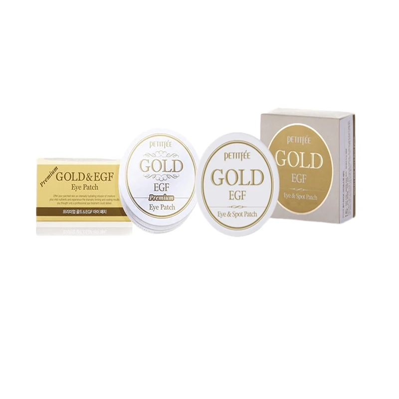 Патчи для глаз PETITFEE Premium Gold & EGF 60 шт. + золотые патчи и пятен 90 Корейская маска уход