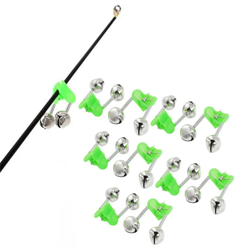 

C3 10Pc Fishing Tools Bite Alarms Fishing Rod Stalk Bells Clamp Tip ABS Fishing Accessory