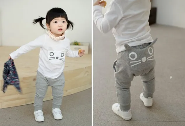 Штаны для малышей с надписью LOVE DD& MM Лидер продаж, новая одежда для малышей штаны-шаровары для мальчиков и девочек с милым рисунком кота детские штаны одежда для малышей