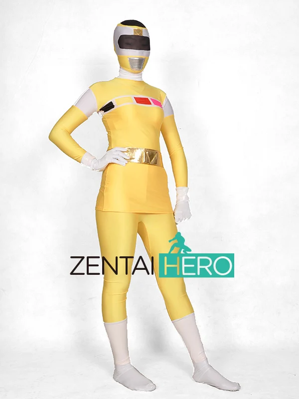 Взрослых denji Сентай megaranger костюм супергероя лайкра Хэллоуин Zentai боди костюм 6 цветов C200