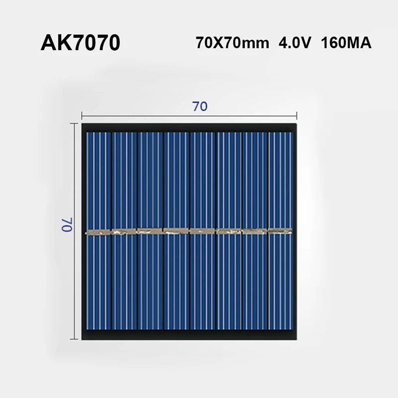 1 шт., сделай сам зарядка, Мини Солнечная система, солнечная панель, домашнее применение, фотоэлектрический светильник, велосипедный телефон, игрушки, зарядные устройства, аксессуары - Цвет: AK7070  4.0V 160MA