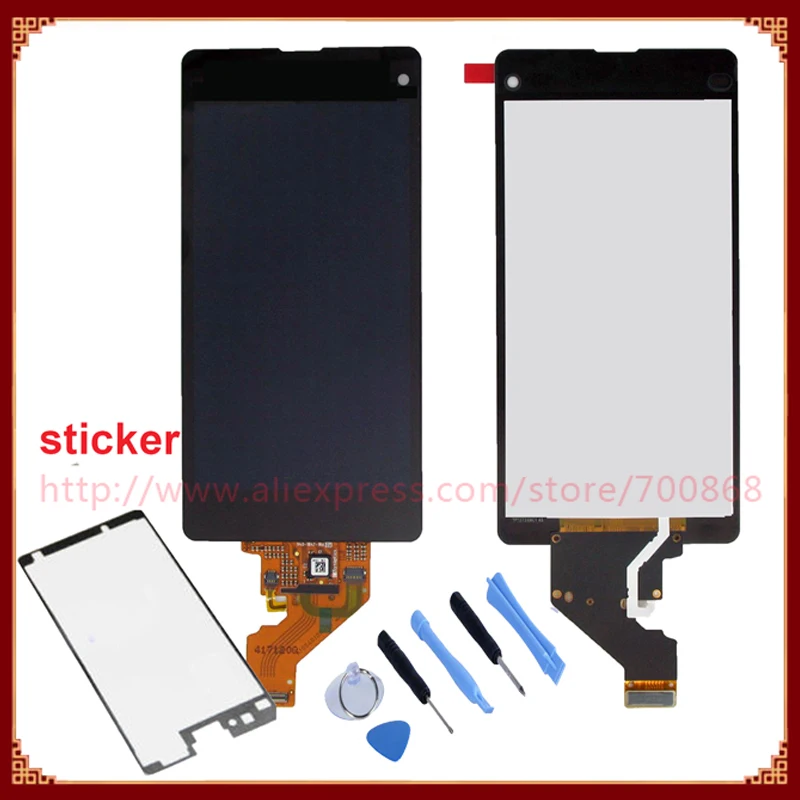 

For Sony Xperia Z1 Mini D5503 Z1 Compact LCD Screen Display With Touch Screen Digitizer +Tools + Sticker Free shipping