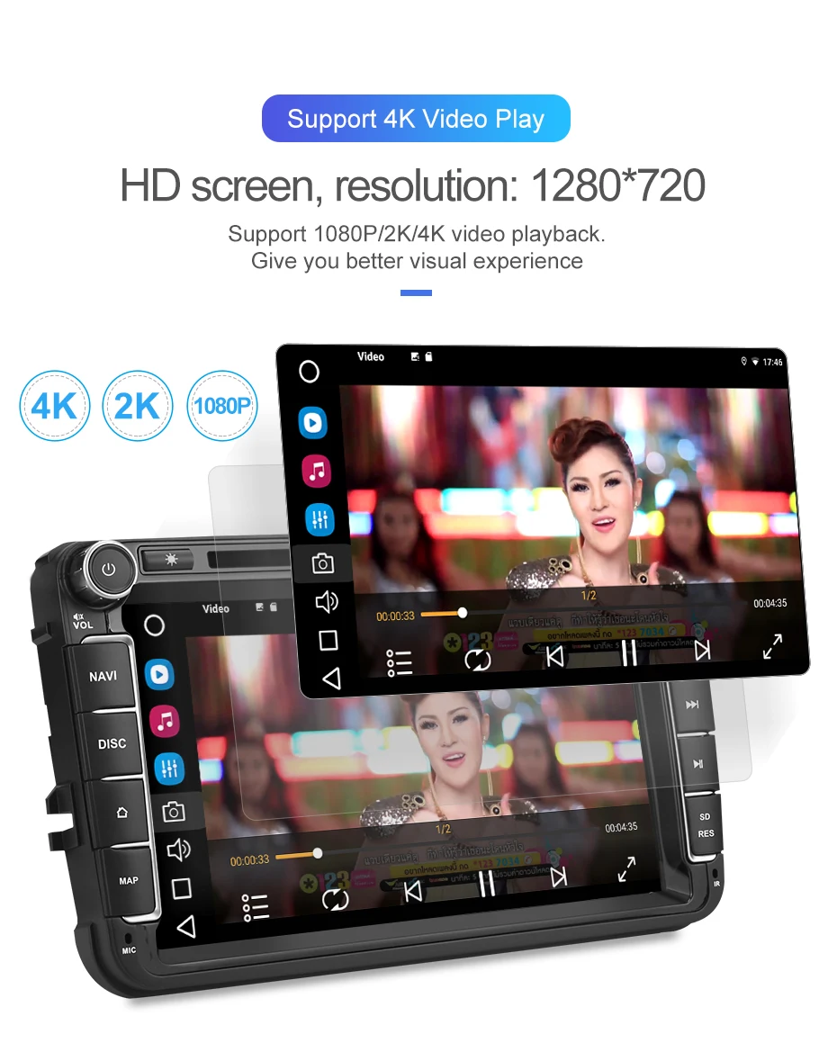 Cheap Isudar 1280*720 Car Multimedia Player 2 Din Android 9 For Volkswagen/Passat/POLO/GOLF/CC/Skoda/Octavia/Leon Auto DVD Radio GPS 18