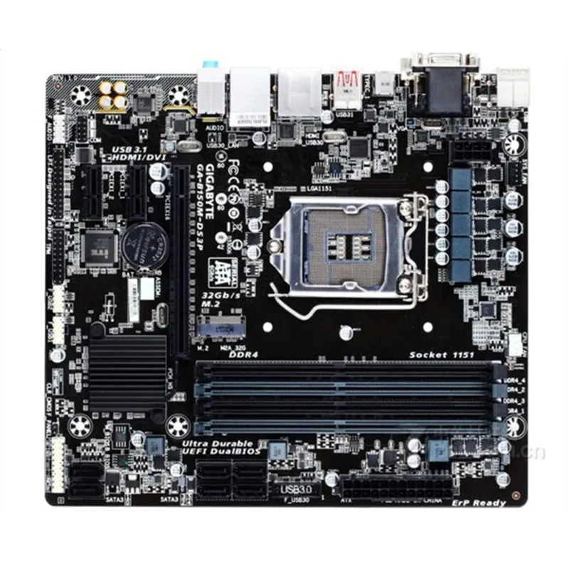 LGA1151 для Gigabyte GA B150M DS3P оригинальная б/у материнская плата B150 DDR4 DS3PUSB3.0