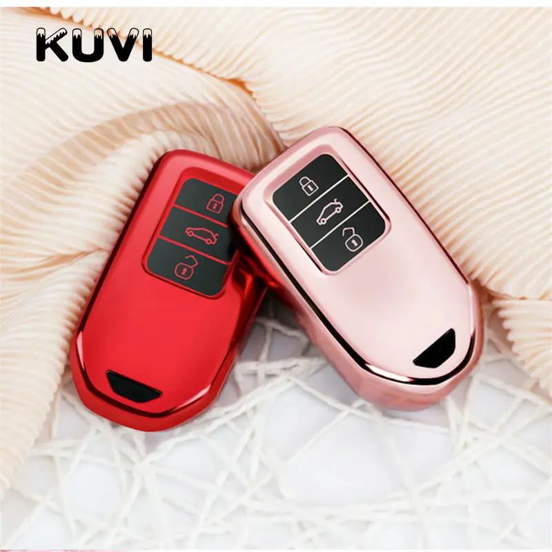 

Soft TPU Auto Car Remote Key Shell Cover Holder For Honda XRV CRV Accord Crown Civiv Spirior Fit Jade Car Key Case Accessories