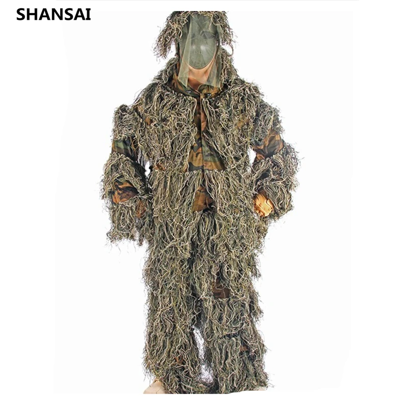 

SHANSAI Battle Fatigues PP Yarn Bionic Ghillie Suits Camouflage Hunting Suit Recon Paintball Airsoft, Photographing Military