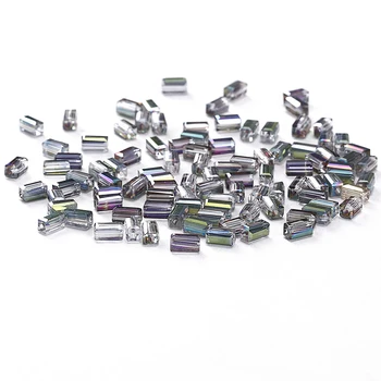 

Shiny Gray AB 50pcs 2*4mm Crystal Beads Austria Crystal Square-shape Loose Beads DIY Jewelry Making C-3