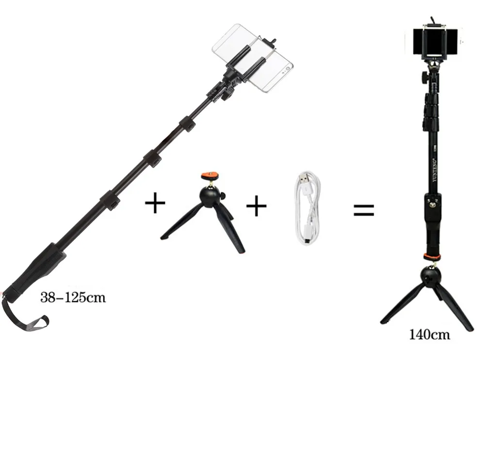 

Photo YUNTENG 1288 Extendable Selfie Monopod With Bluetooth Remote+228 Tripod Phone Holder