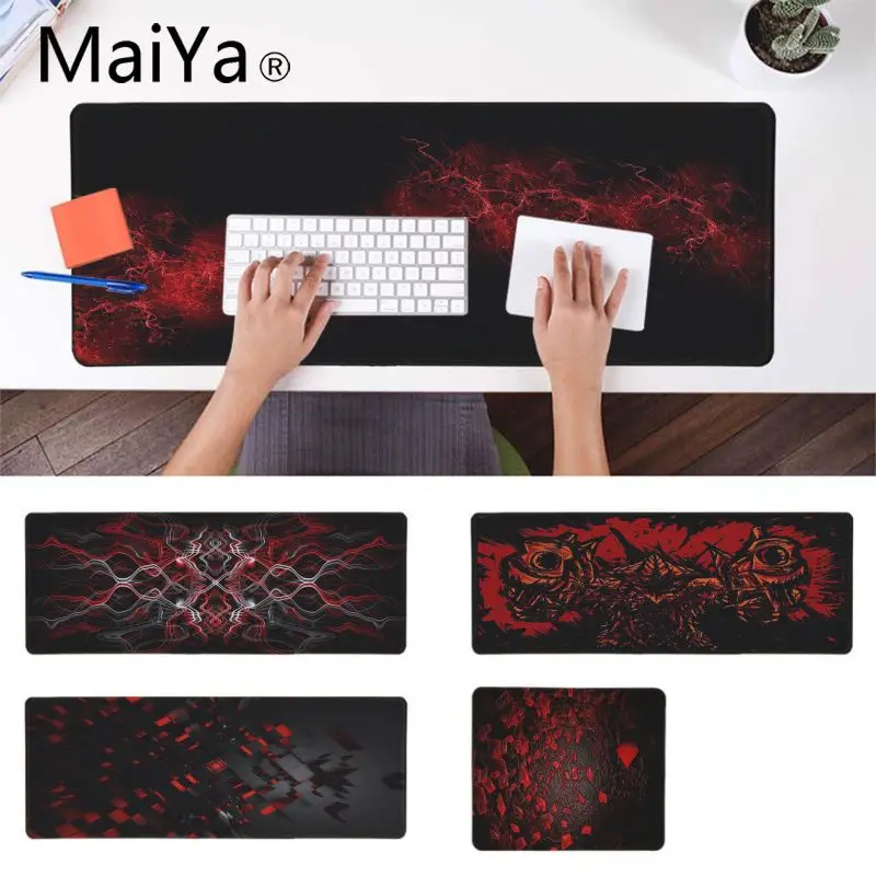 

Maiya Abstract Red 3D Pattern Laptop Gaming Mice Mousepad Gaming Mousepad xxl table Laptop Notebook mouse pad gamer desk pad