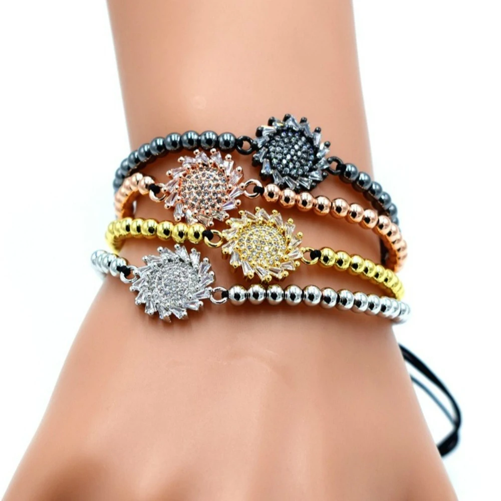 Bright Sunshine Charm Bracelets for Men Woman 24K Gold Plating Micro