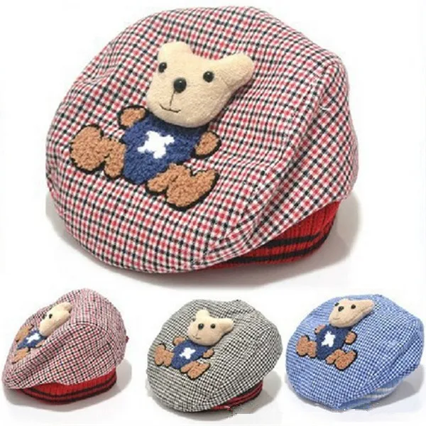 Baby Hat Animal Kids Hat Bear Cartoon Beret Baby Cap font b Tartan b font Design