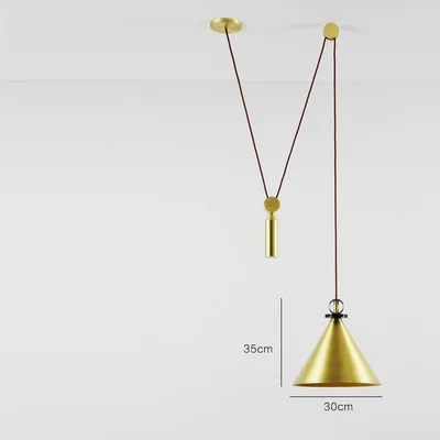 LuKLoy подвесной латунный цветной Регулируемый подвесной светильник, прикроватный подвесной светильник, подвесной светильник для спальни, гостиной, подвесной светильник - Цвет корпуса: 30cm Brass color