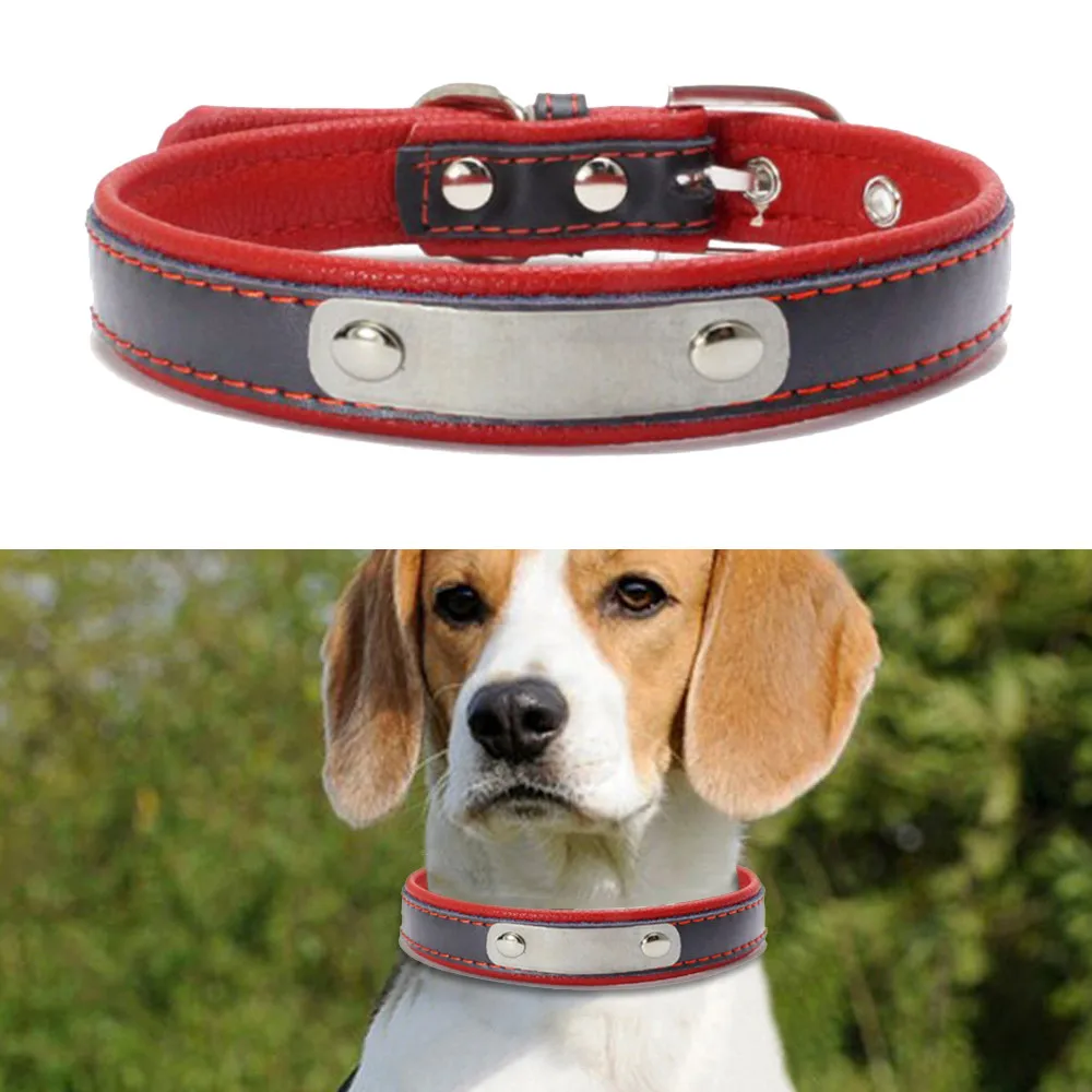 

Pet Dog Collar Leather Iron Collar May Lettering Simple And Durable Affordable Dog Supplies Leather Small Big Large Dog Collar