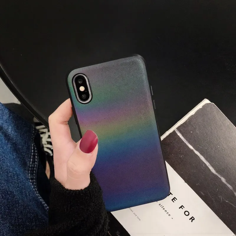 Модный чехол для телефона с радужным градиентом Iphone 11 Pro Xs Max Xr лазерный блестящий