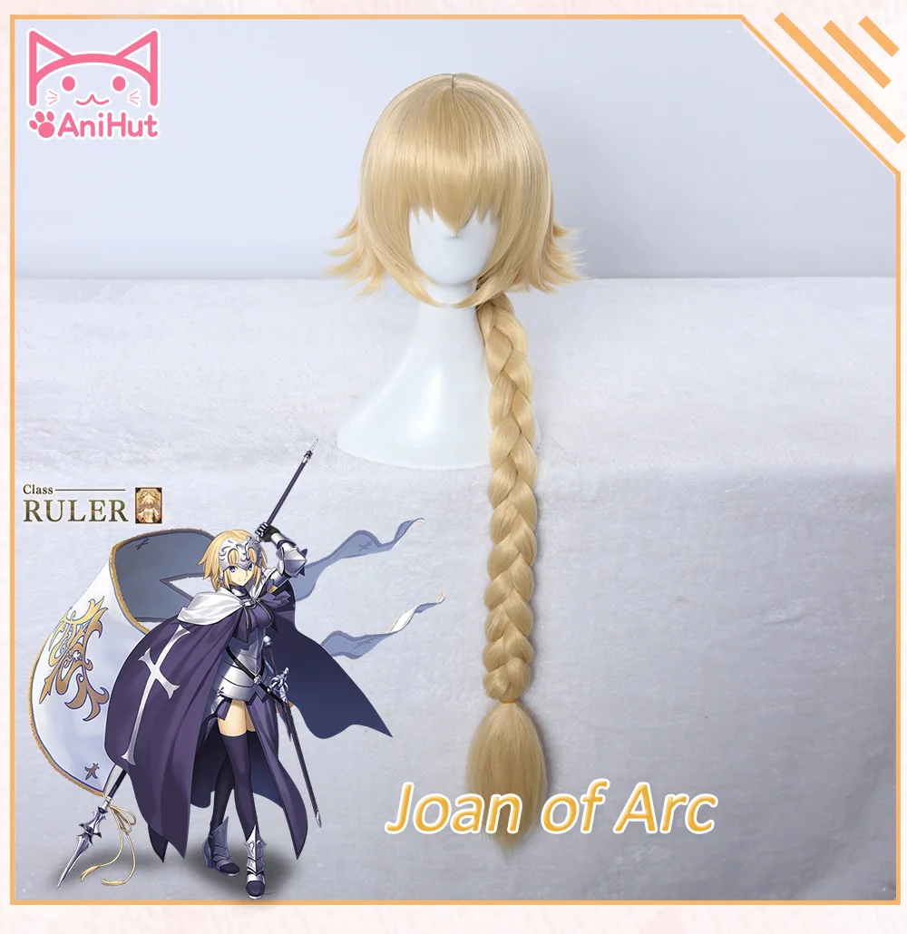 AniHut Joan of Arc парик Fate Grand Order косплей парик Fate/Zero Косплей волосы Jeanne d'Arc Fate/apocripha парик для женщин светлые волосы