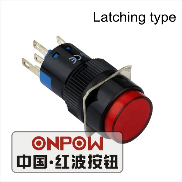 ONPOW 16 мм 1NO1NC/2NO2NC Фиксация красный/зеленый/синий/белый светодиод 6 В/110 В/220 В круглый