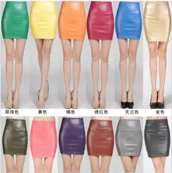 2019 новые модные женские пикантные Искусственная кожа карандаш с высокой талией повседневные мини-юбка ярких цветов юбка