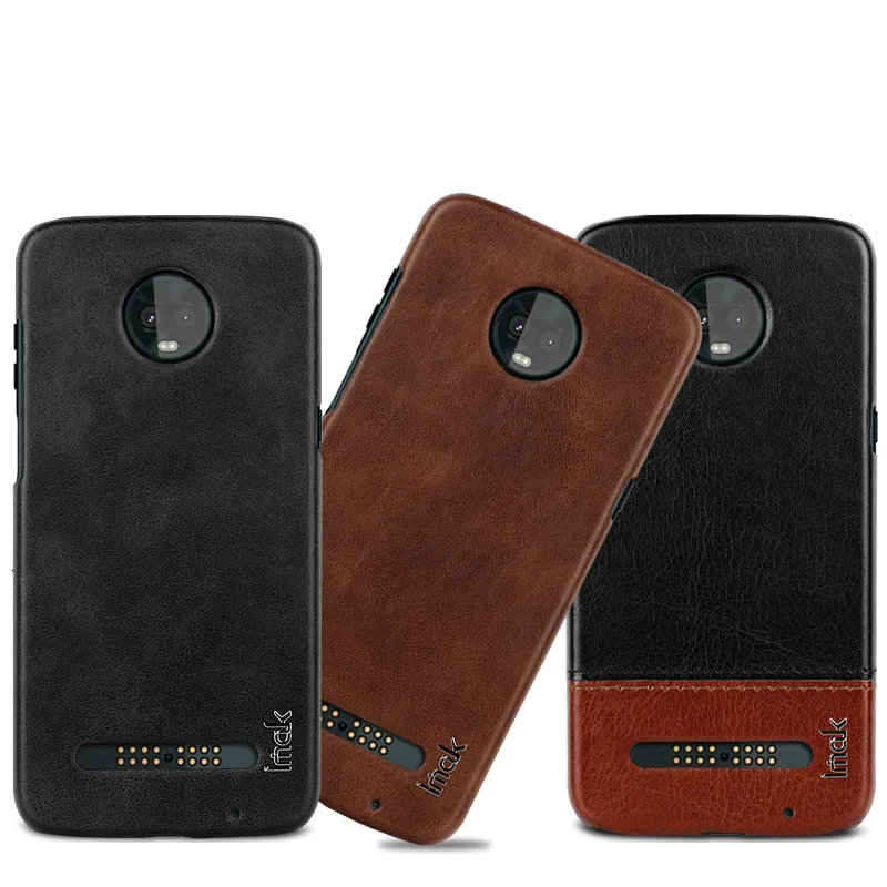 Кожаный чехол IMAK Для Motorola Z3 Play для Moto задняя крышка MotoZ3 Z3Play чехлы | Мобильные