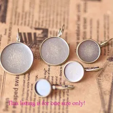 40 шт состаренная бронза 12 мм Круглые Пустые Настройки Серьги#22712