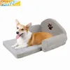 Pet Dog Beds For Dogs Cat Pet Soft Kennels Cute Paw Design Puppy Warm Sofa Gray Removable Dog Cat Houses Winter For Pet Products ► Photo 1/6