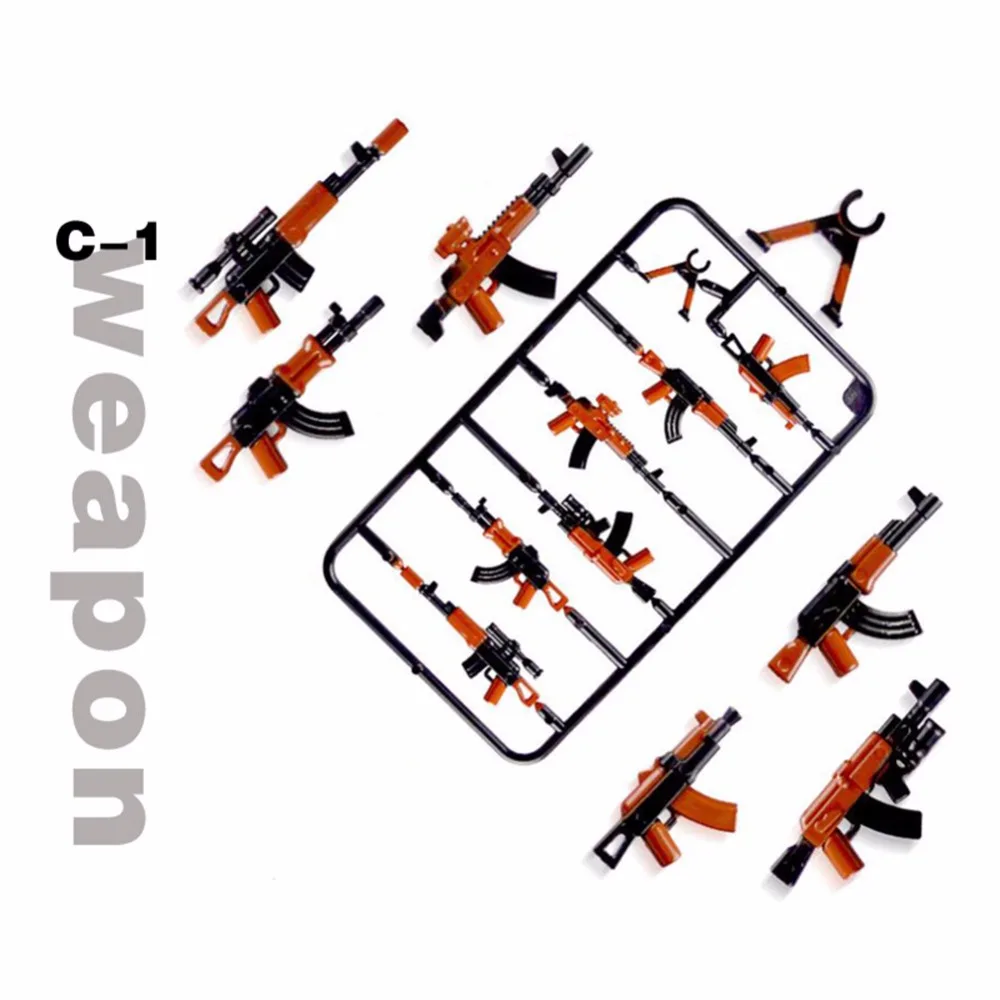 

Duplo Military Weapons Gun Soldier Army Figure City Police SWAT Batman Single Sale Model Building Block Brick Toys for Children