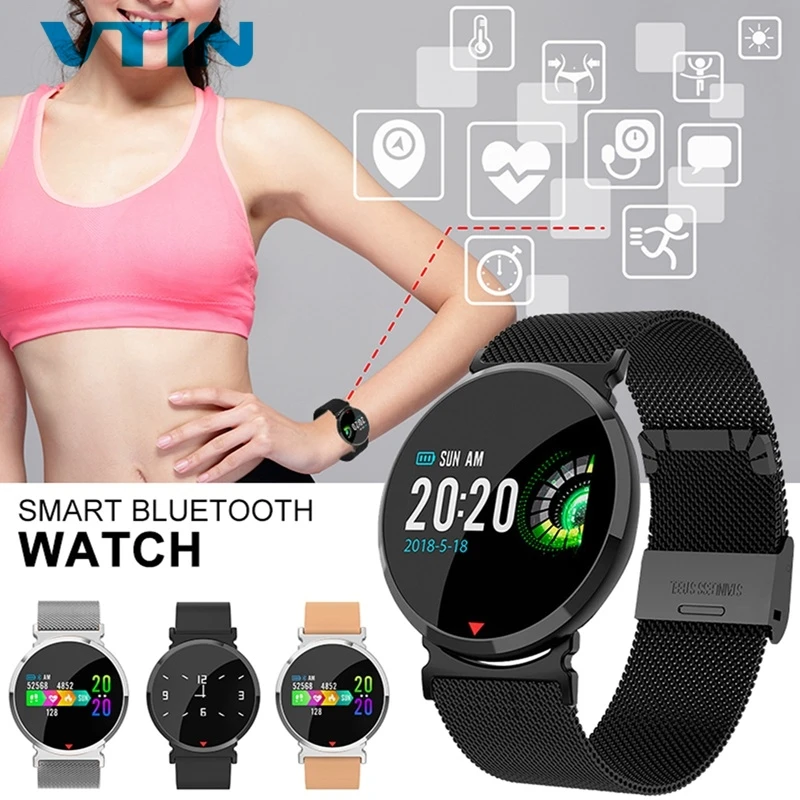Smart Bluetooth Watch Men Fitness Tracker HD IPS Color Screen Waterproof Wristband Heart Rate Blood Pressure Blood Oxygen