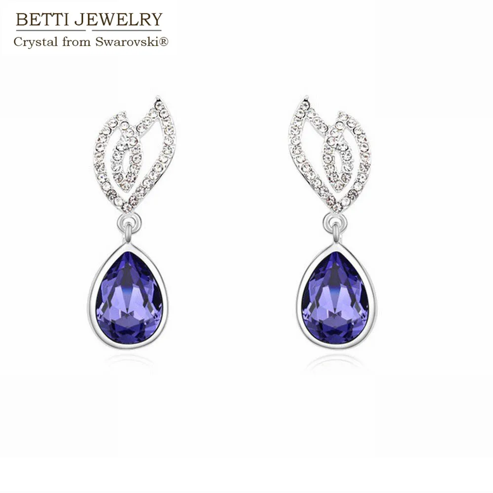 

2016 New Romantic Water Drop pendant earrings design for Women With Genuine Crystals From Swarovski for mother's Day gift