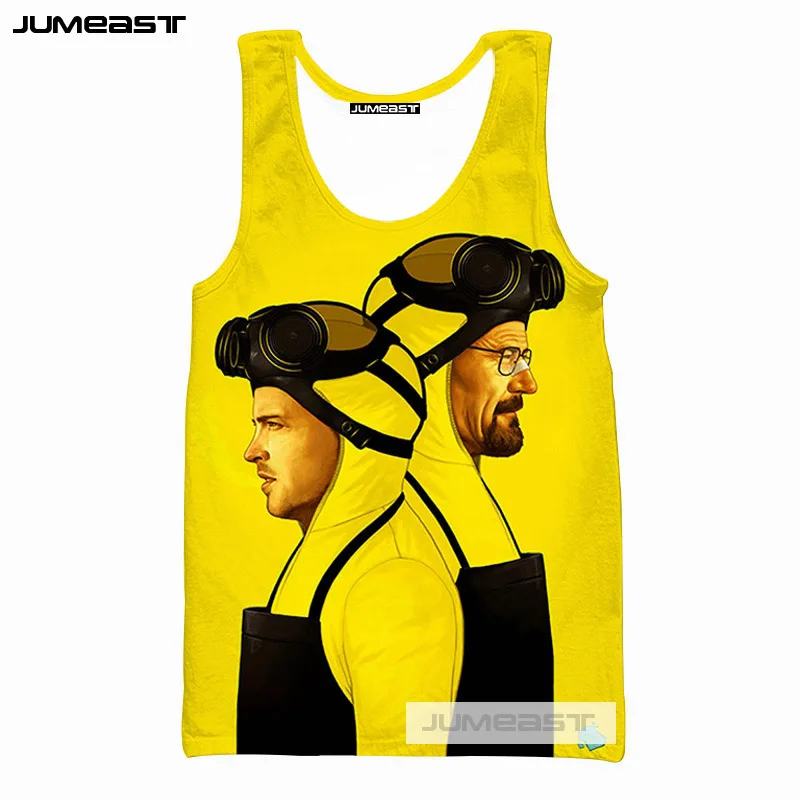 

Jumeast Brand 3d Printed Breaking Bad Men/Women Tank Tops Cool Cook Heisenberg Jesse Unisex Sleeveless Shirt Personality Vests
