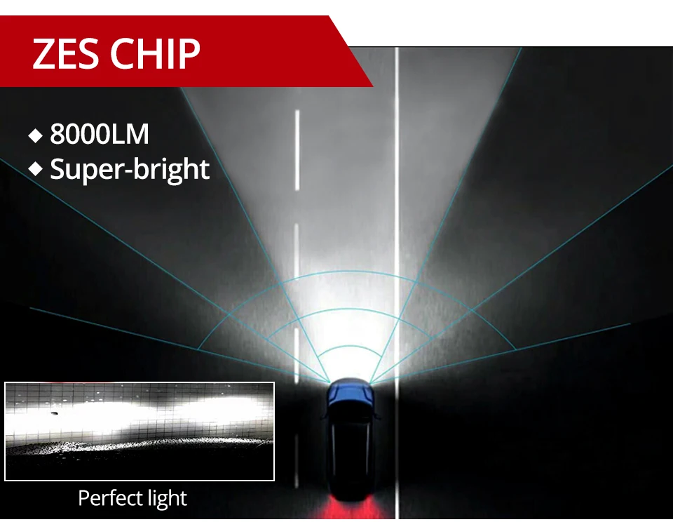 Foxcnsun светодио дный фары автомобиля H7 светодио дный H4 светодио дный H8 H9 H11 HB3 9005 HB4 9006 Авто лампа 60 Вт 8000LM зэс чип автомобилей фары 6500 К