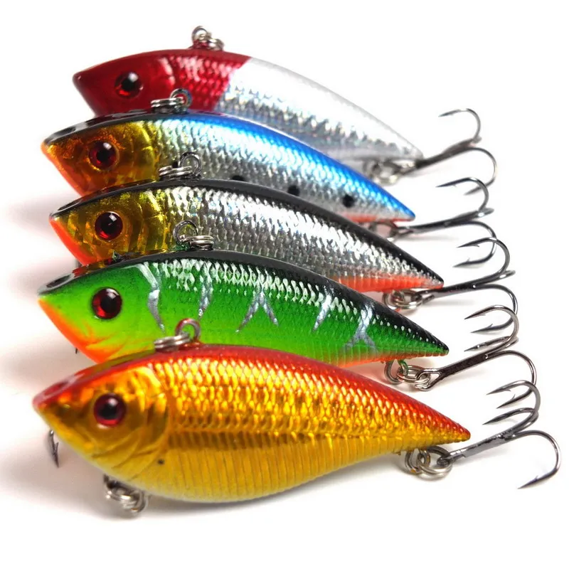5pcs/set Lifelike Fishing VIB Lure 7CM 10.5G Fishing Wobbler Crankbait 5 Colors Available Hard Bait Swimbait