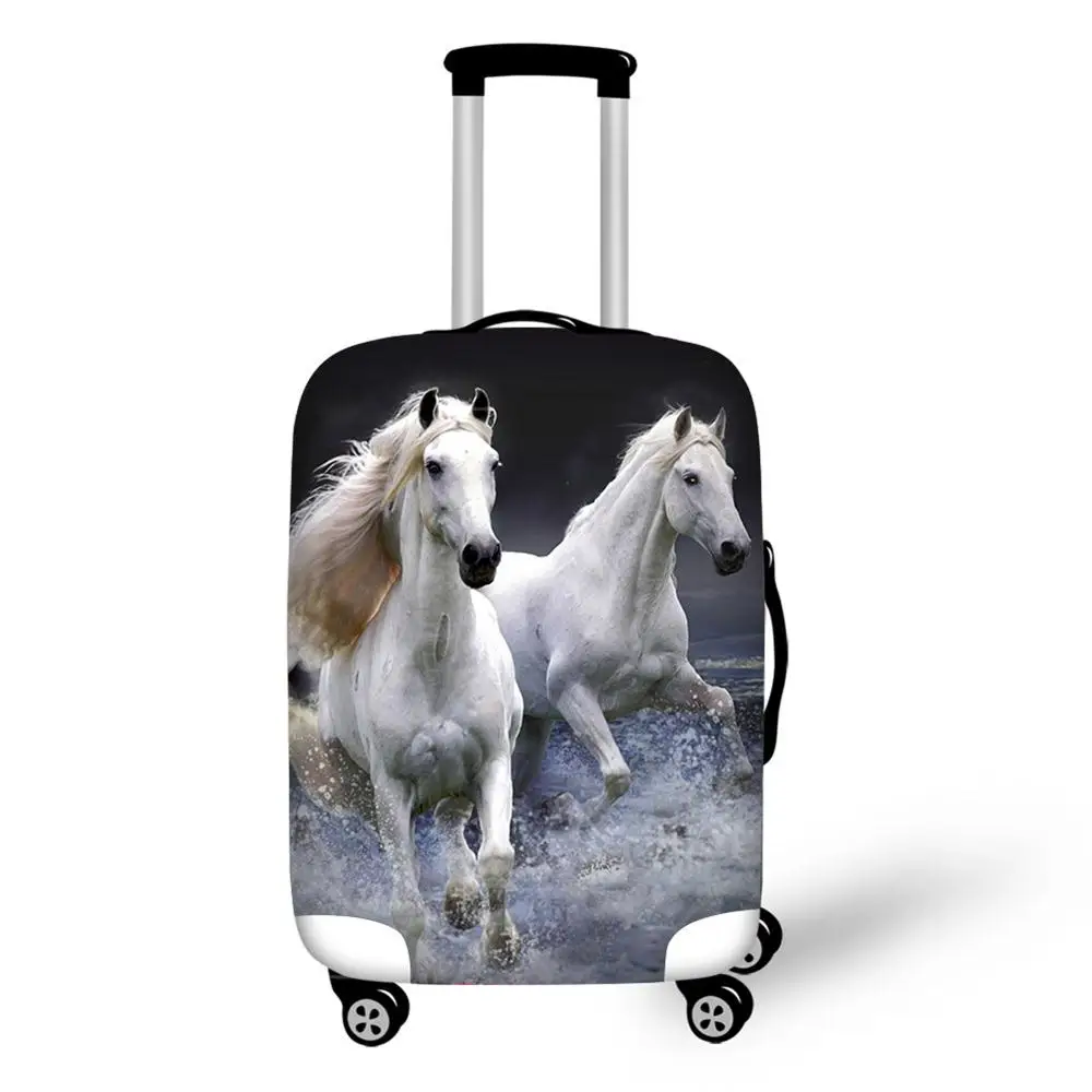 Эластичный Защитный чехол для багажа подходит для 18-30 дюймовых чемоданов на колесиках защита от пыли Чехол с принтами лошади аксессуары для путешествий