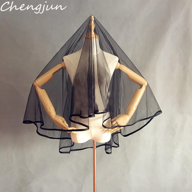 Chengjun Новое поступление готические однослойные Черные Свадебные аксессуары