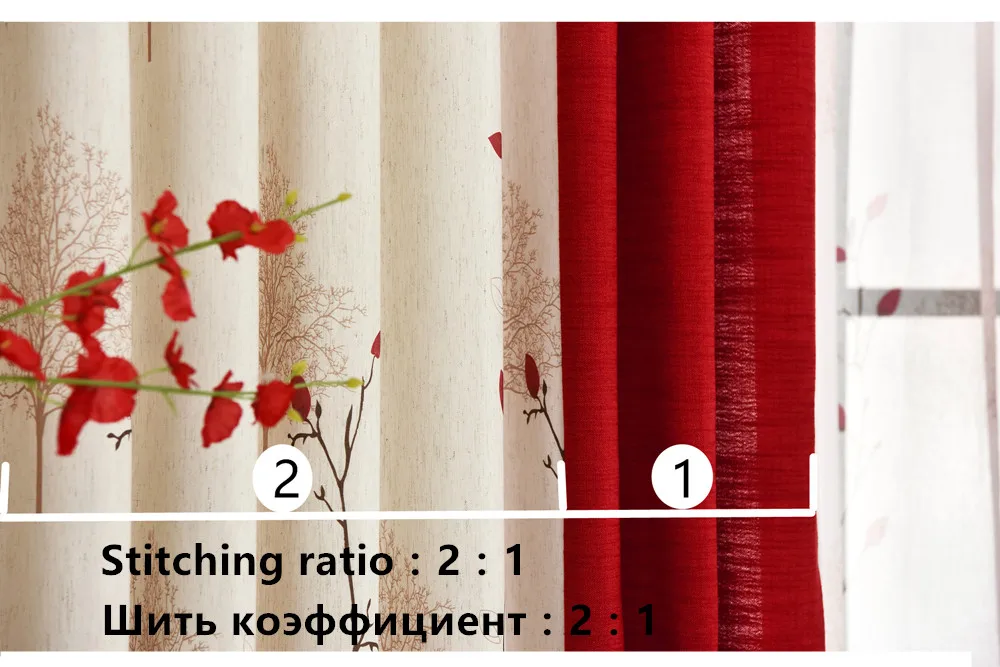 [Byetee] пастырской полотно, занавески для Гостиная Спальня шторы, занавески, enhao Пользовательские красный полу светильник окна шторы ткани Cortinas