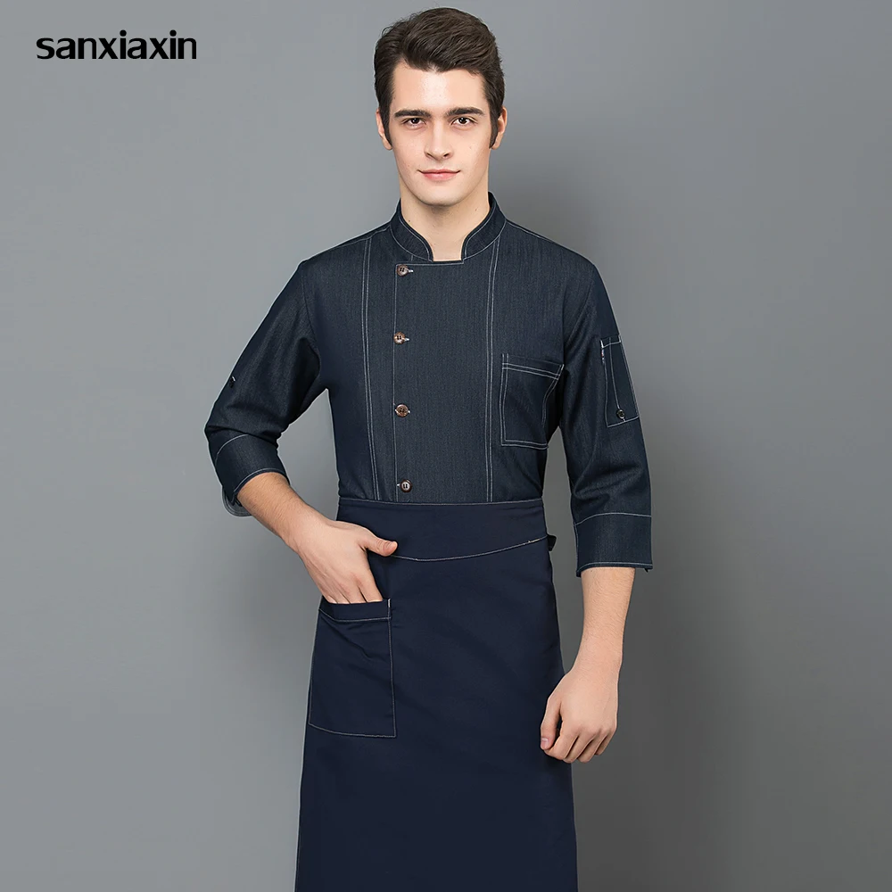 

sanxiaxin chinese chef restaurant uniforms Bakery hotel uniform chef coat Unisex Food Service shirt Kitchen Uniform sushi Jacket