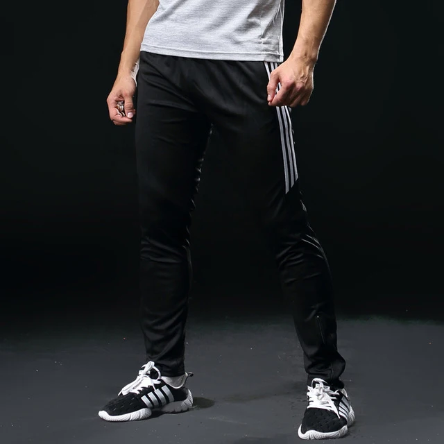 Pantalones deporte chandal, обтягивающие футбольные штаны, футбольные штаны, тренировочные мужские спортивные штаны, брюки для активного отдыха, штаны для бега, джоггеры - Цвет: black white