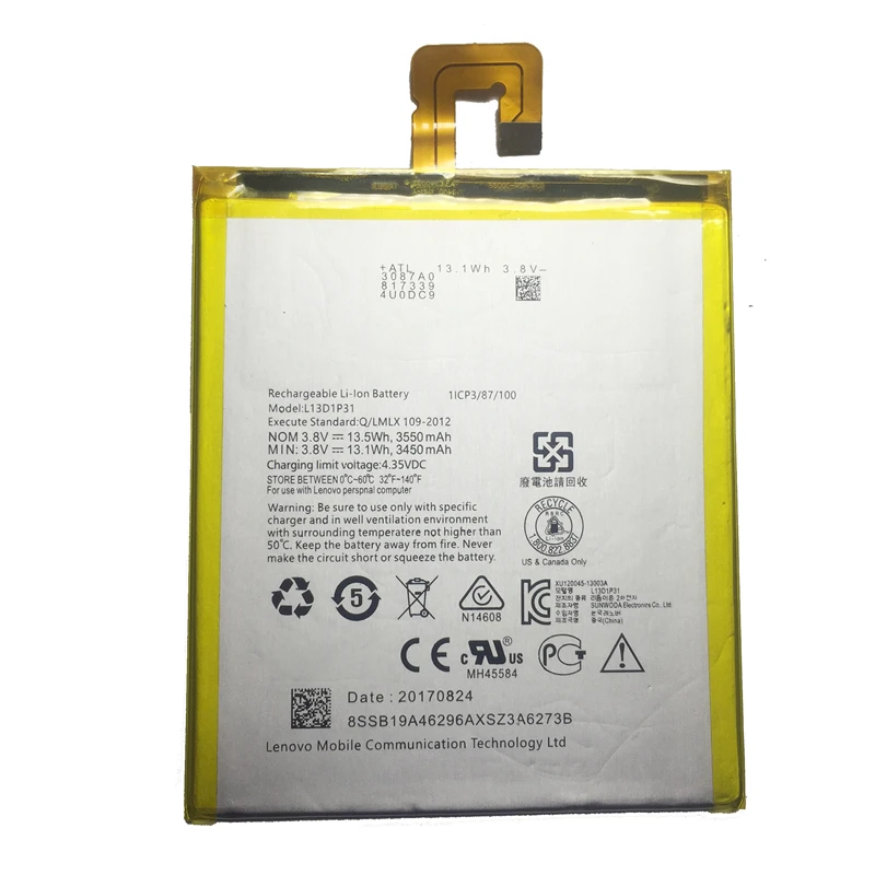 

L13D1P32 L13D1P31 Battery For Lenovo tablet s5000-h LePad Pad S5000 S5000-H/ Lepad A8-50 A5500 Tab S8-50 Polymer Li-ion Battery