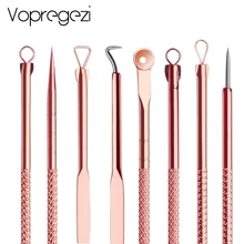Vopregezi 4 шт./компл. розовое золото для удаления угрей, акне иглы, прыщей, инструмент для удаления прыщей черных точек полоски для очиститель пор глубокое инструмент для очищения кожи