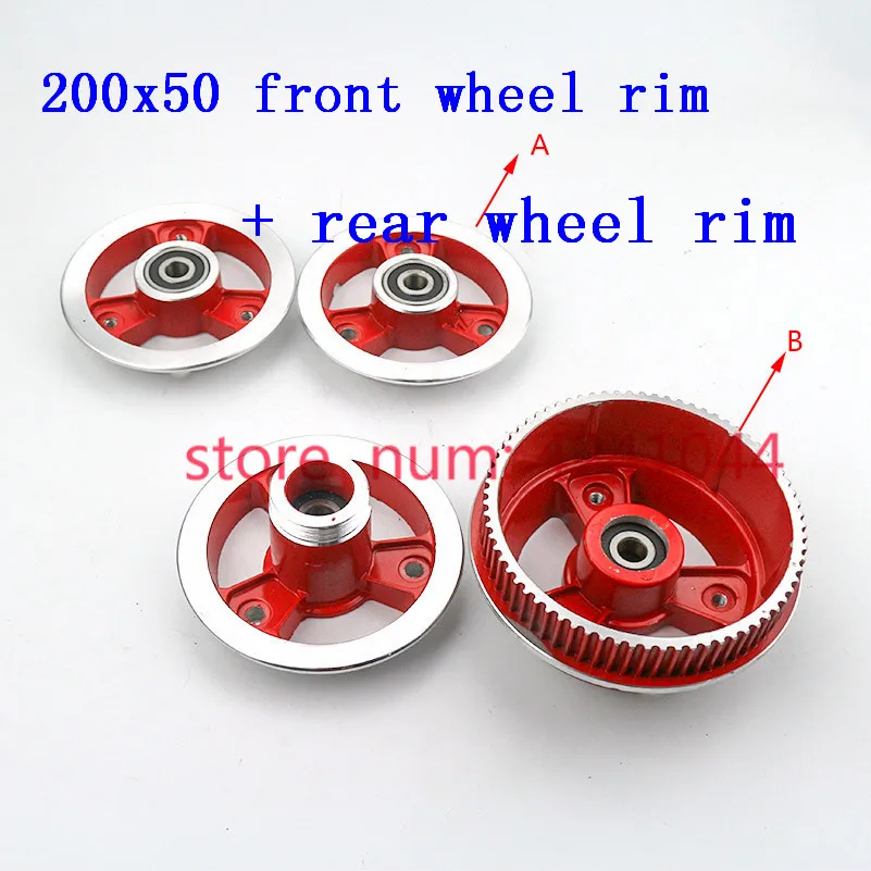 

Free shippin 8inch 6200 bearing front or Rear wheel synchronous belt hub/ rims fit 200X50 Tire tyre for Dolphin Electric Scooter