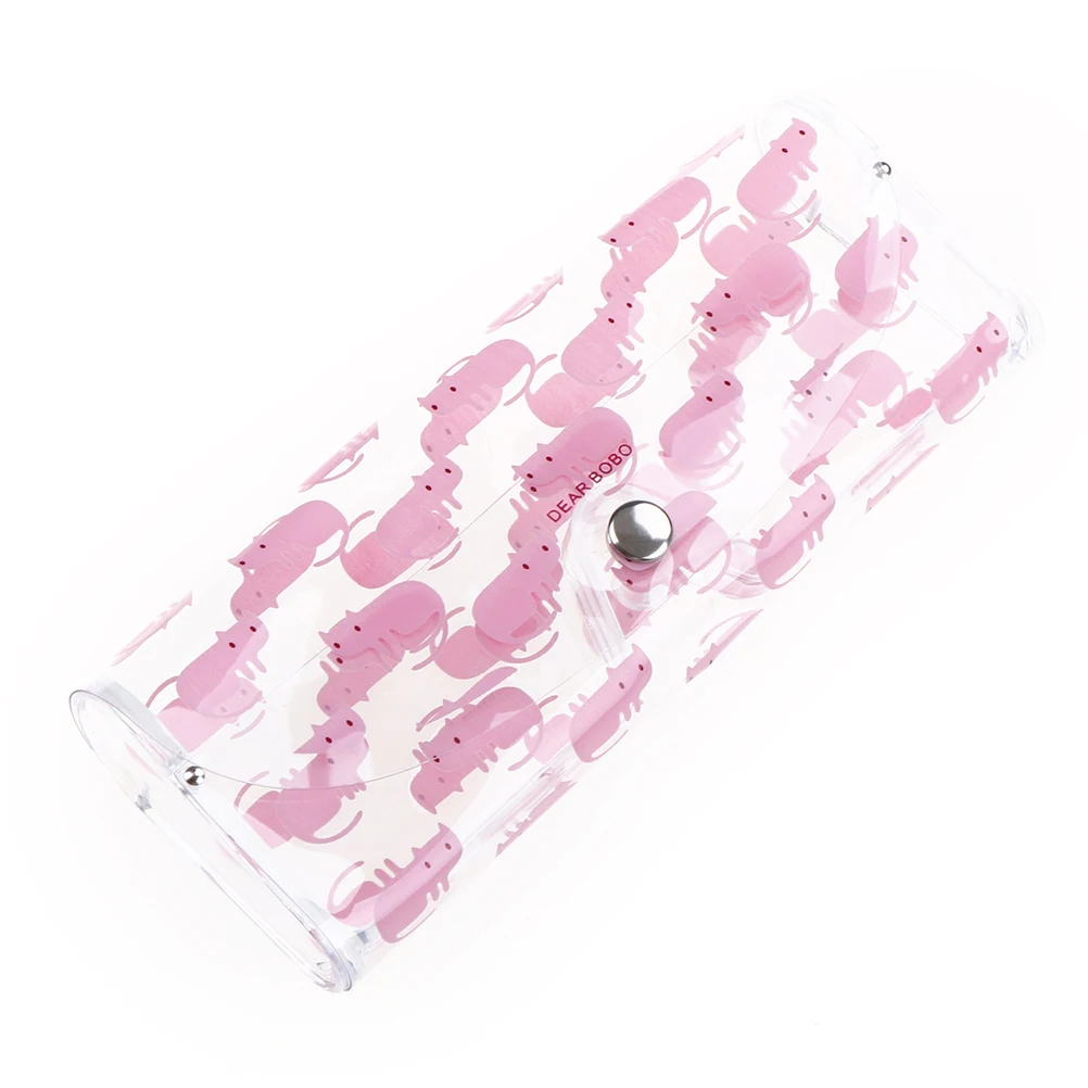 

Protable Cute Cartonn PVC Transparent Glasses Case 15.6x6cm Eyewear Storage Box
