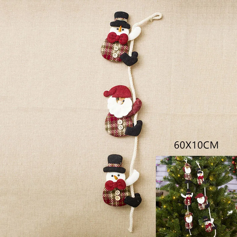 34-Climbing Santa Год Noel Рождественские куклы Ангел подвеска с Санта-Клаусом украшения Рождественская елка украшения для дома дети натальный подарок ремесло - Цвет: 34-Climbing Santa