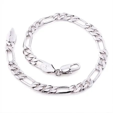 Fashion Jewelry Bracelet 5mm 18k White Gold Filled Chain Fashion Jewelry Bracelet 5mm 18k White Gold Filled Chain Jewellry Charm