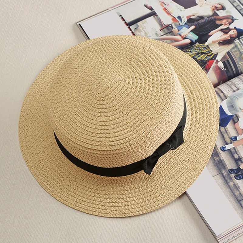 Child hat Summer Beach Sunhat Fedora Trilby Straw Hat boy Girl Gangster Sun Cap Fit for Kids Children