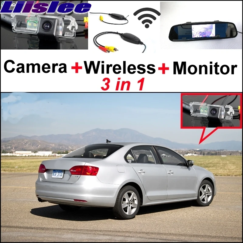 

Liislee Special Rear View Camera + Wireless Receiver + Mirror Monitor Easy Parking System For Volkswagen VW Jetta MK6 New Bora