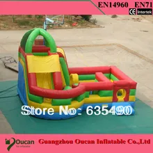 PVC7x7m tarpaulin inflatable bouncers with slide for kids and baby