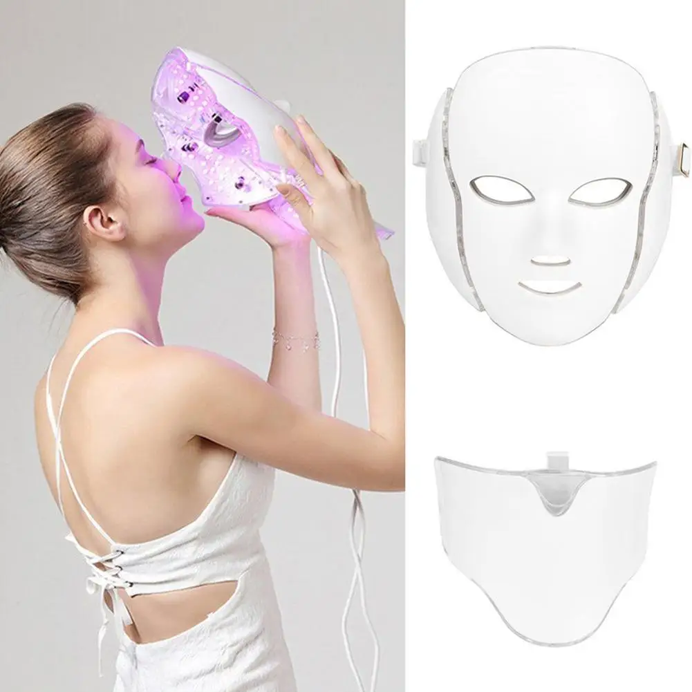 

LED Facial Mask 7 Colors LED Light Microcurrent Skin Rejuvenation Facial Mask Electric Device