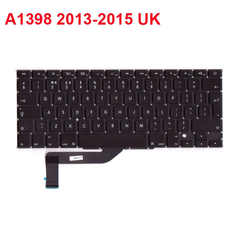 Новая замена английской клавиатуры для Macbook Retina 15 дюймов A1398 2013-2015 me293 me294 |